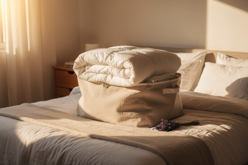 Comment ranger ses couettes encombrantes sans aspirateur ?