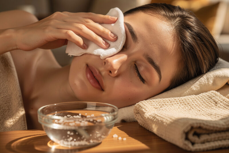 Compresse d'eau salée pour dégonfler un œil : comment faire ?
