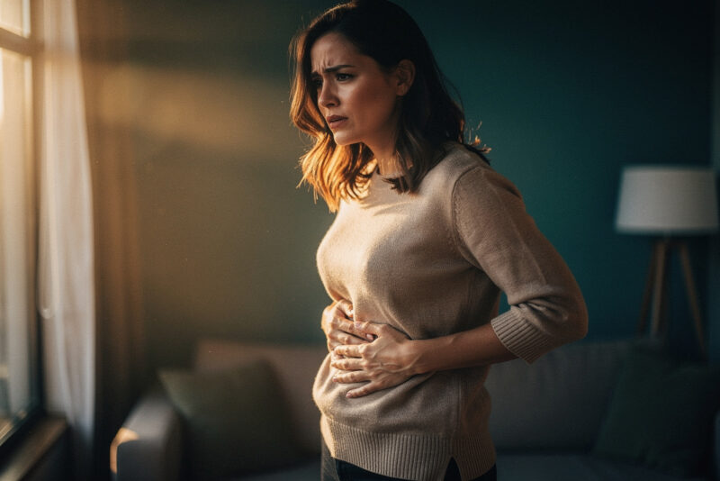 Ventre gonflé sous la poitrine de la femme : 7 causes et remèdes